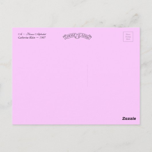 Catherine Klein Flower Alphabet Letter A Briefkaart (Achterkant)