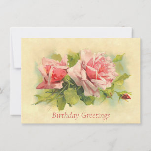 Catherine Klein Pink Rose Spray Birthday Briefkaar Notitiekaartje