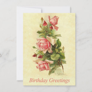 Catherine Klein Pink Rose Spray Birthday Briefkaar Notitiekaartje