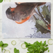 Catherine Klein: Robins op Holly Theedoek (Gevouwen)