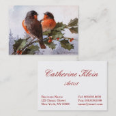 Catherine Klein: Robins op Holly Visitekaartje (Voorkant / Achterkant)