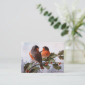 Catherine Klein: Robins op Holly Visitekaartje (Staand voorkant)