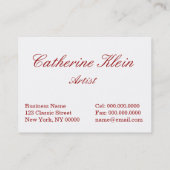 Catherine Klein: Robins op Holly Visitekaartje (Achterkant)