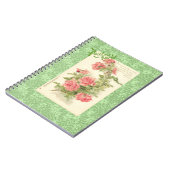 Catherine Klein roze rozen groene bladeren briefka Notitieboek (Linkerzijde)