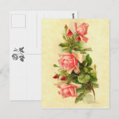 Catherine Klein Victoriaans Vloer Rozen Bouquet Briefkaart (Voorkant / Achterkant)