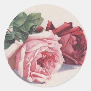 Catherine Klein's roze en rode rozen Ronde Sticker