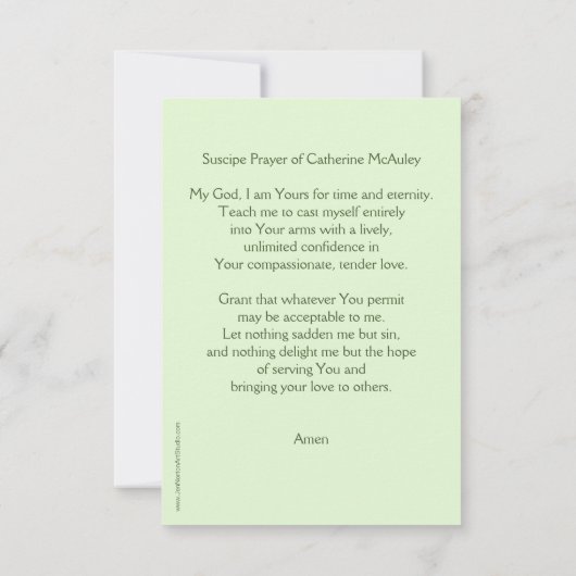 Catherine McAuley-prentenkaart, zusters of Mercy (Achterkant)