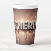 Catherine Naam in Druppelend Goud Latte Mok (Voorkant)