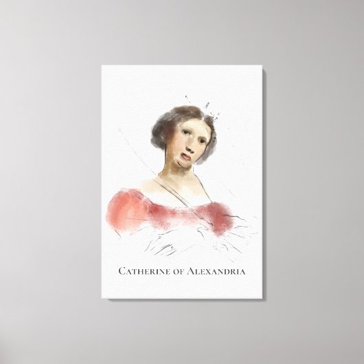 Catherine of Alexandria Portrait Painting Canvas Afdruk (Voorkant)