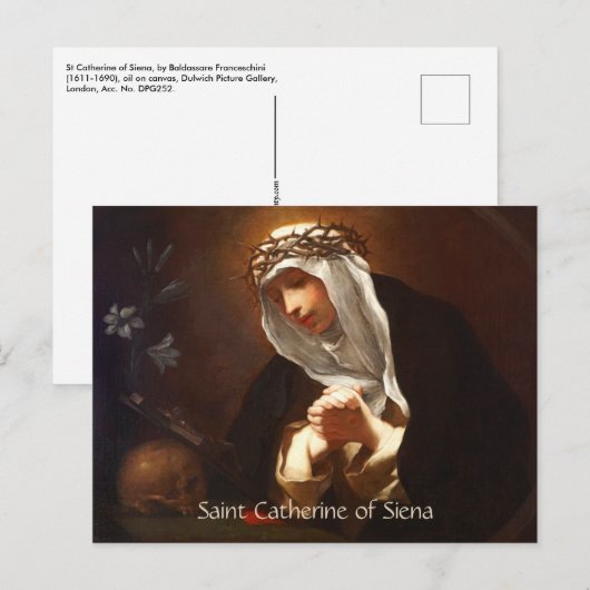 Catherine of Siena (Franceschini) Horizontal Briefkaart (Voorkant / Achterkant)