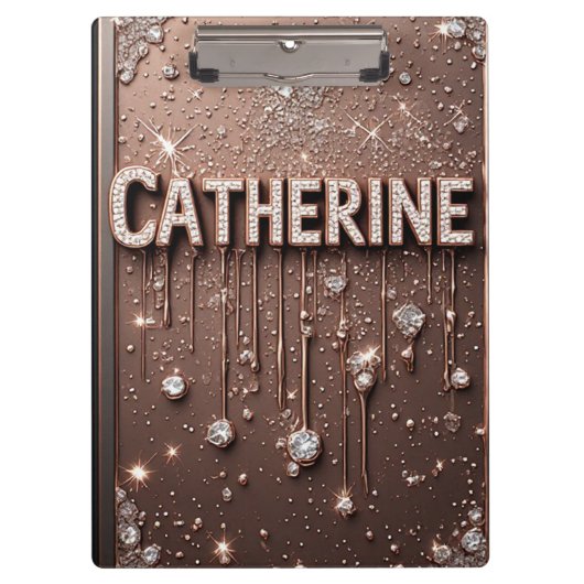 🌸Catherine Rose Gouden Glitter Naam Notities🌸 Klembord (Voorkant)