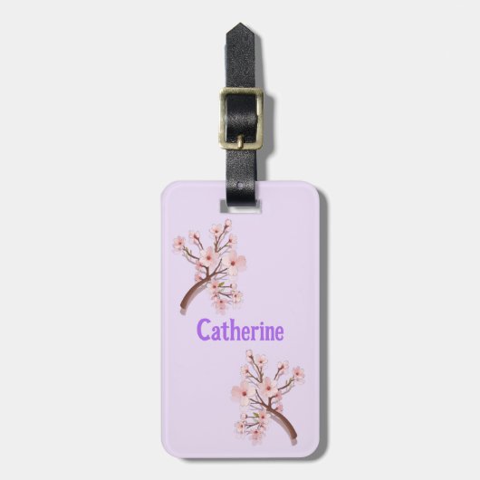 Catherine Sakura Bloesemtak Hart Bagagelabel (Voorkant verticaal)