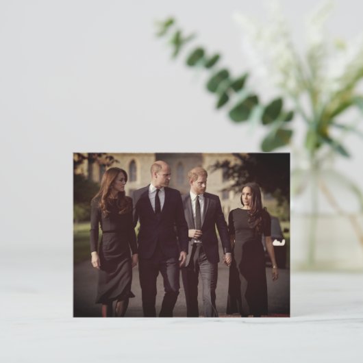 Catherine William Harry Meghan Long Walk 2022 Briefkaart (Staand voorkant)