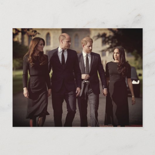 Catherine William Harry Meghan Long Walk 2022 Briefkaart (Voorkant)