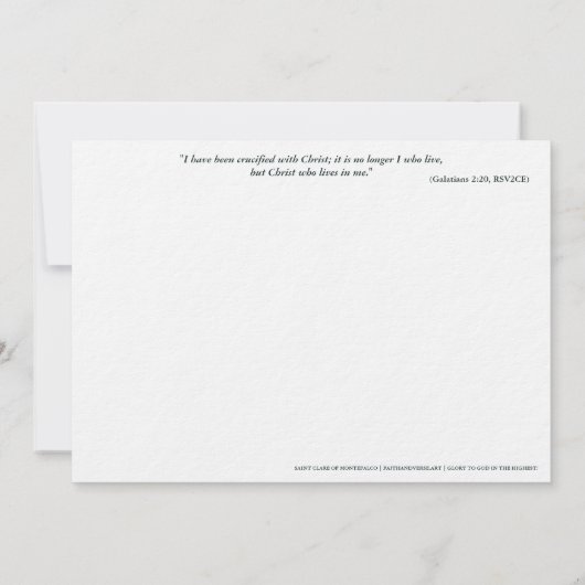 Catholic Art Briefkaart | Heilige Clare van Montef (Achterkant)