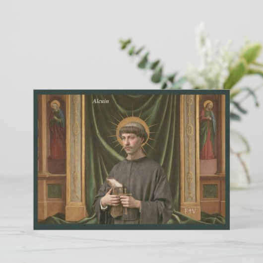 Catholic Art Briefkaart | Saint Alcuin (Staand voorkant)