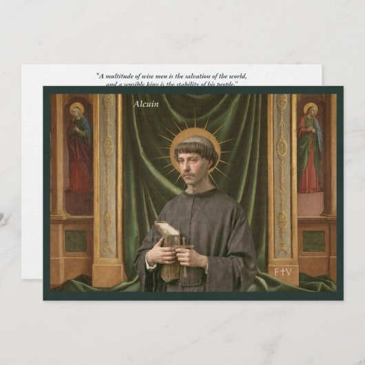 Catholic Art Briefkaart | Saint Alcuin (Voorkant / Achterkant)