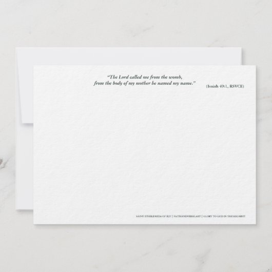 Catholic Art Briefkaart | Saint Etheldreda (Achterkant)