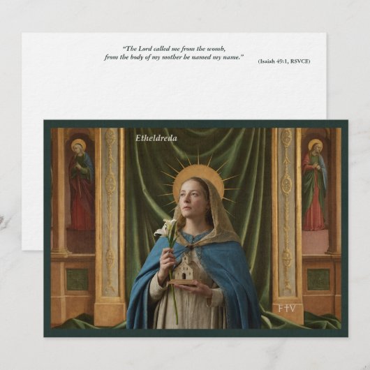 Catholic Art Briefkaart | Saint Etheldreda (Voorkant / Achterkant)