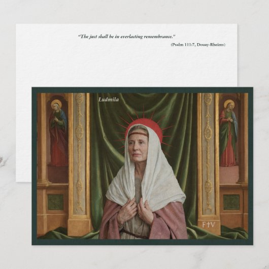 Catholic Art Briefkaart | Saint Ludmila (Voorkant / Achterkant)