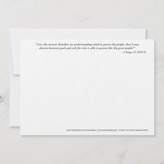 Catholic Art Briefkaart | Saint Wenceslaus (Achterkant)
