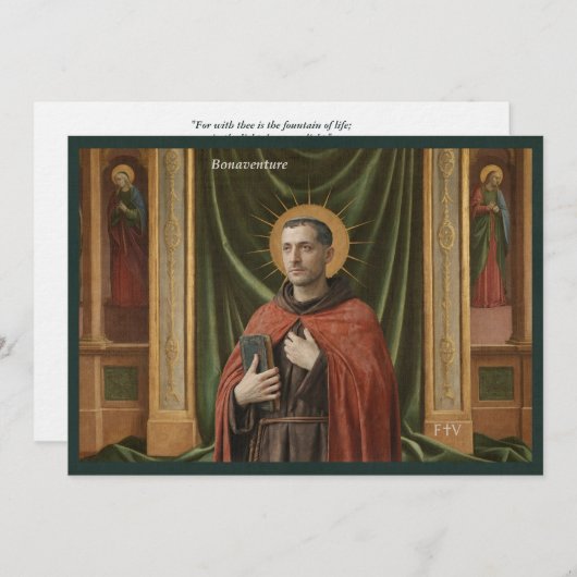 Catholic Art Holy Card | Saint Bonaventure Kaart (Voorkant / Achterkant)