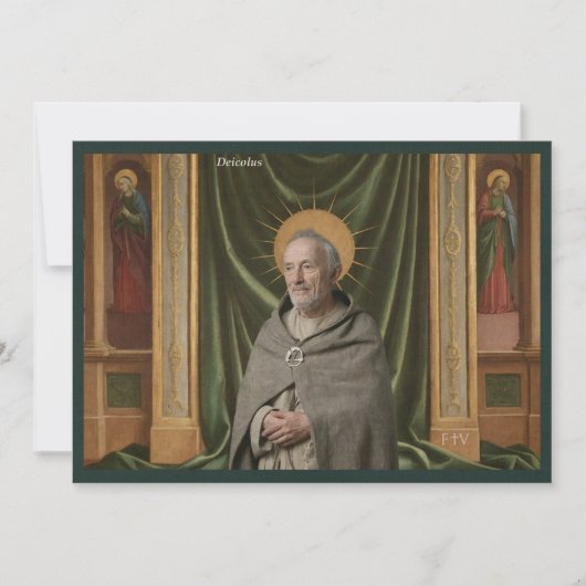 Catholic Art Holy Card | Saint Deicolus of Lure Kaart (Voorkant)