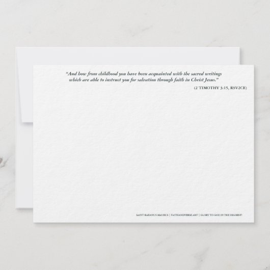 Catholic Art Holy Card | Saint Rabanus Maurus Kaart (Achterkant)