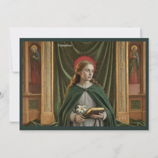 Catholic Art Postcard | Saint Dymphna Kaart (Voorkant)