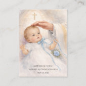 Catholic Baby Boy Baptismal Remembrance Holy Card Visitekaartje (Voorkant)