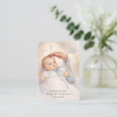 Catholic Baby Boy Baptismal Remembrance Holy Card Visitekaartje (Staand voorkant)