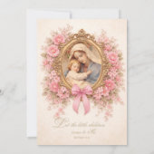 Catholic Baptism Christening Mary Jesus Roses Kaart (Achterkant)