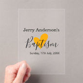 Catholic baptism kids modern simple QR minimal Acryl Uitnodigingen (Insitu (Draagbaar))