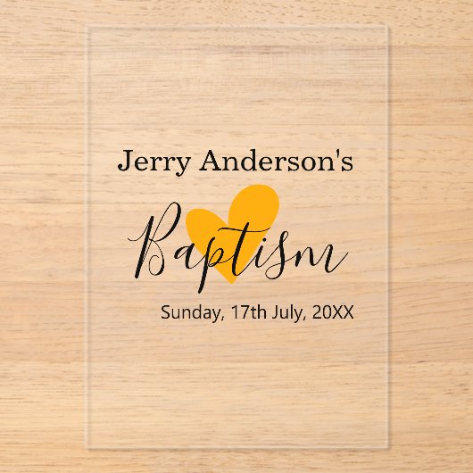 Catholic baptism kids modern simple QR minimal Acryl Uitnodigingen (Voorkant)