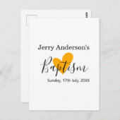 Catholic baptism kids modern simple QR minimal Briefkaart (Voorkant / Achterkant)