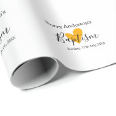 Catholic baptism kids modern simple QR minimal Cadeaupapier (Rol Hoek)