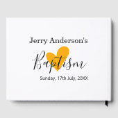 Catholic baptism kids modern simple QR minimal Gastenboek (Achterkant)