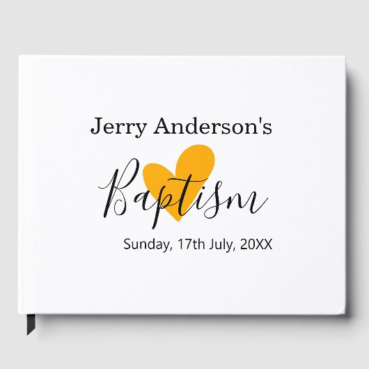 Catholic baptism kids modern simple QR minimal Gastenboek (Voorkant)