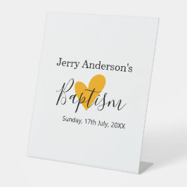 Catholic baptism kids modern simple QR minimal Reclamebord Met Voetstuk