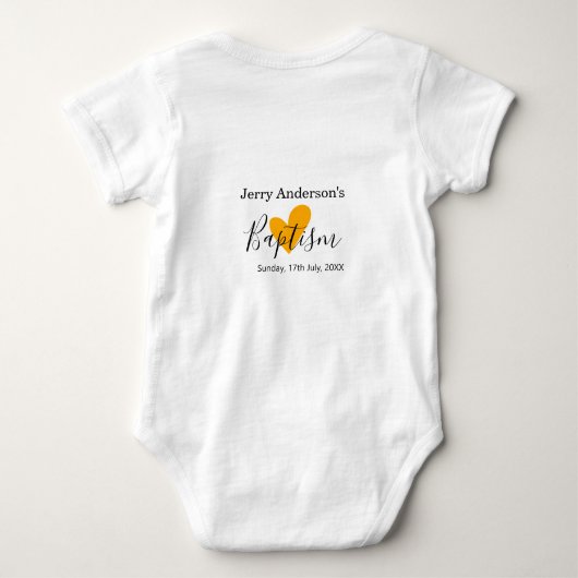 Catholic baptism kids modern simple QR minimal Romper (Achterkant)