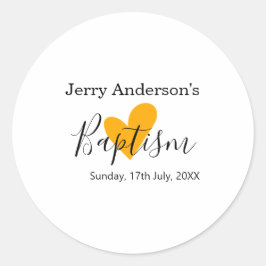 Catholic baptism kids modern simple QR minimal Ronde Sticker