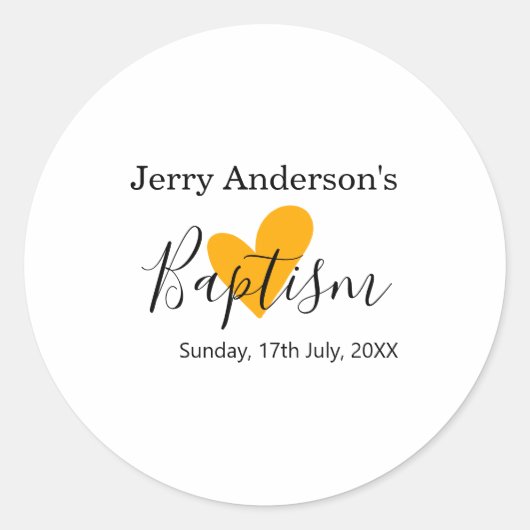 Catholic baptism kids modern simple QR minimal Ronde Sticker (Voorkant)