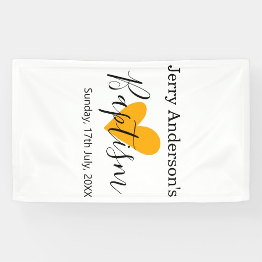 Catholic baptism kids modern simple QR minimal Spandoek (Horizontaal)