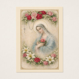 Catholic Blessed Mary Madonna Funeral Memorial Visitekaartje