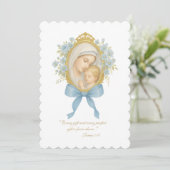 Catholic Boy Baby shower Maria en Jezus Kaart (Staand voorkant)