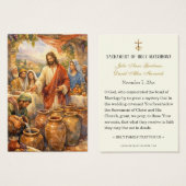 Catholic Cana Wedding Prayer Cards Visitekaartje (Voorkant /achterkant)
