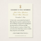 Catholic Cana Wedding Prayer Cards Visitekaartje (Achterkant)