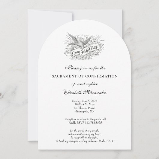 Catholic Elegant Sacrament of Confirmation Kaart (Voorkant)