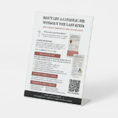 Catholic Emergency Kaart Tafelblad Teken Reclamebord Met Voetstuk (Voorkant)