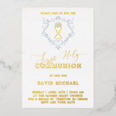 Catholic Firs Holy Communion Foil Invitation Folie Uitnodiging (Voorkant)
